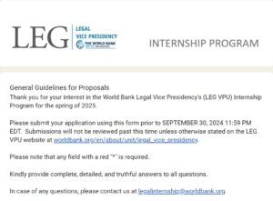 World Bank Legal Internship Program 2025/2026 is now available online -  Here is all you need to know and how to apply online using your phone.