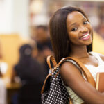 beautiful female african american university student portrait