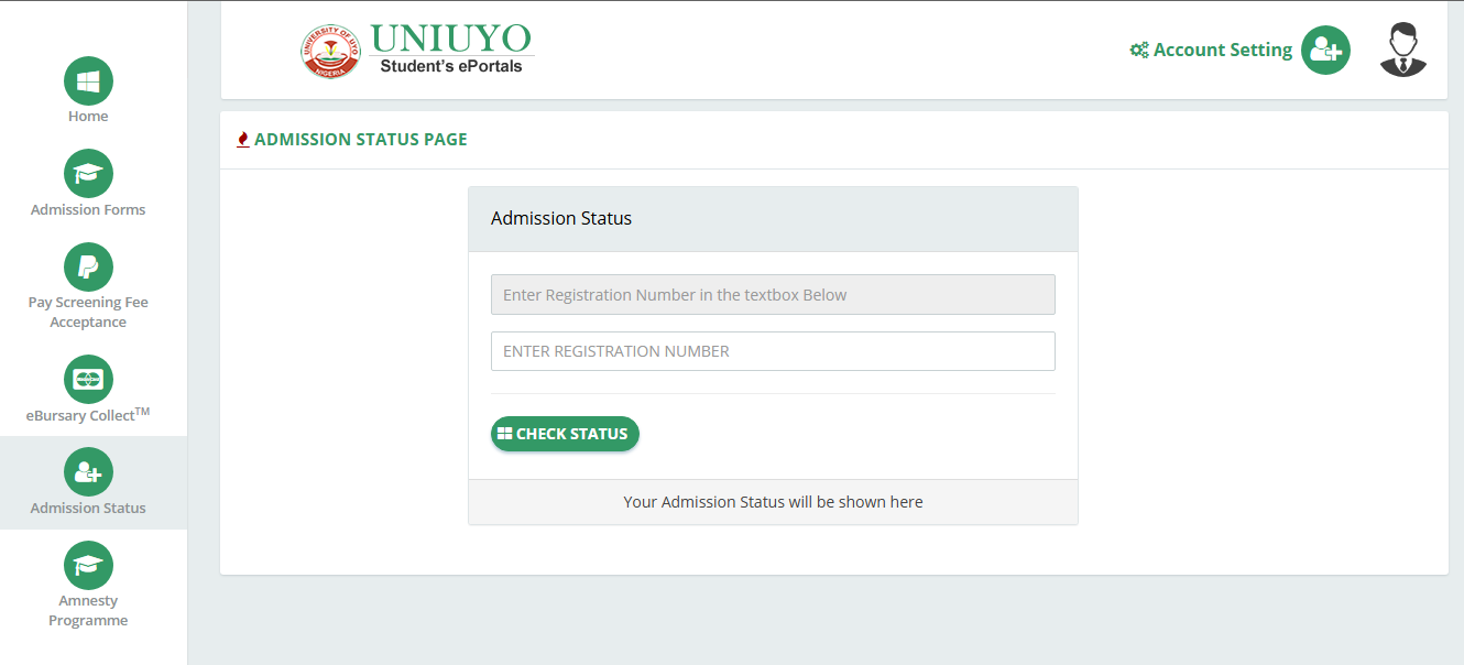 Check UNIUYO Admission List