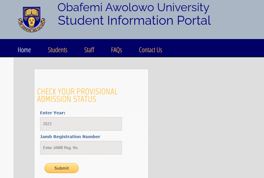 How To Check OAU Admission List On School Portal