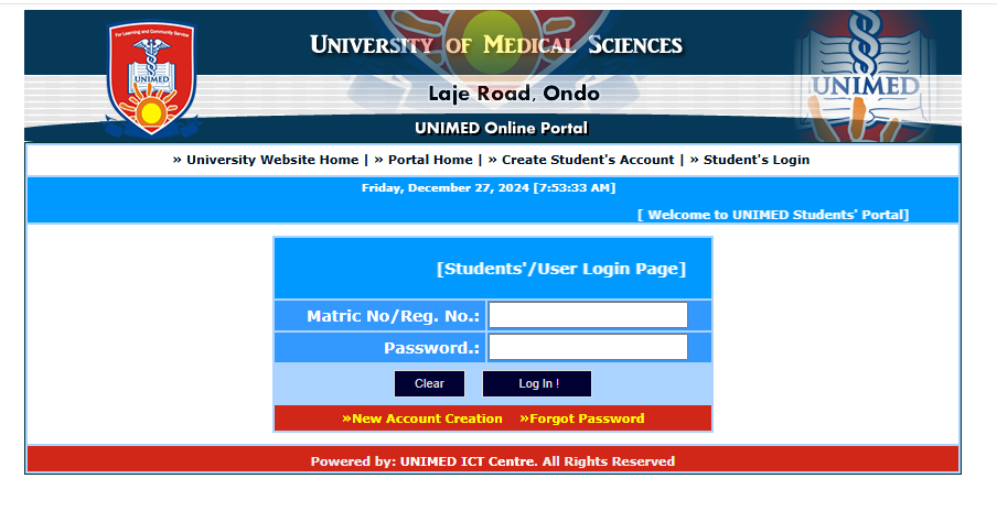 How To Check UNIMED Admission List On School Portal